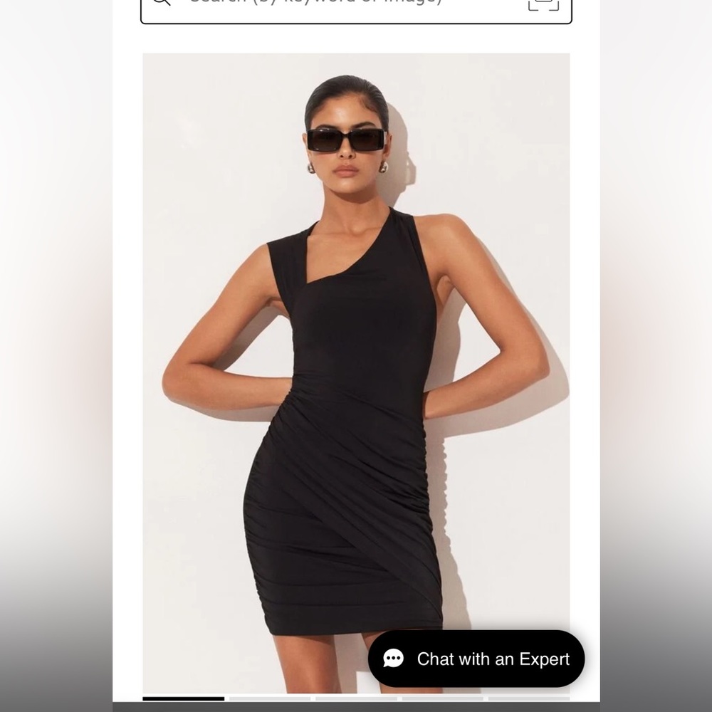 Dynamite Asymmetric Mini Ruched Dress